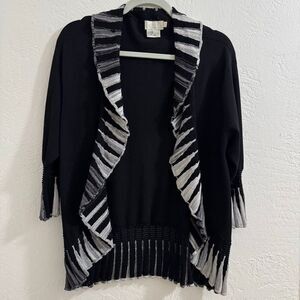 Vintage Adore Black & White Waterfall Cardigan L